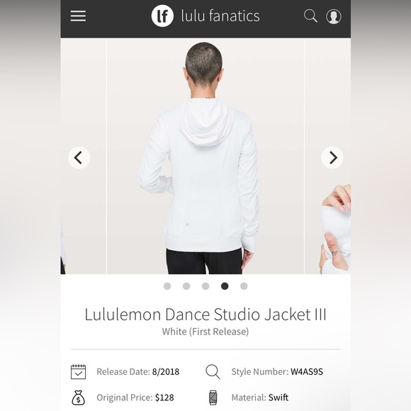 Lululemon Women’s White Dance Studio Jacket Size 12 - Picture 3 of 9